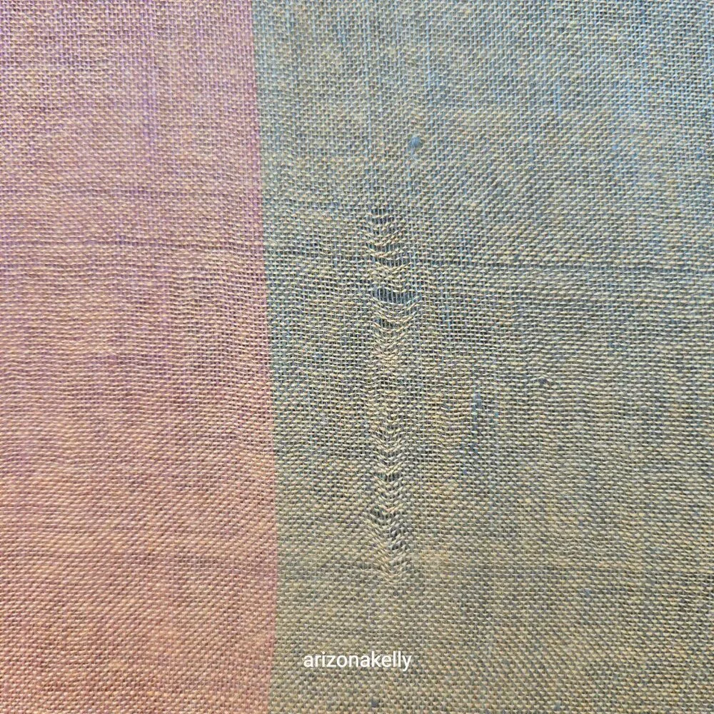 Mila Schon Linen Scarf Yellow Green Brown Earth Tones